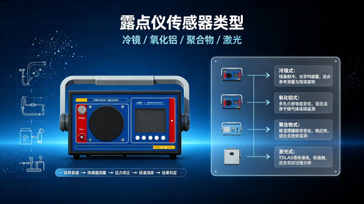 冷靜式<a href='http://www.jnsclsb.cn/products/c/Dew-point-meter'>露點儀</a>-朝露（<a href='http://www.jnsclsb.cn/kgtldy'>CDPM-1000</a>）